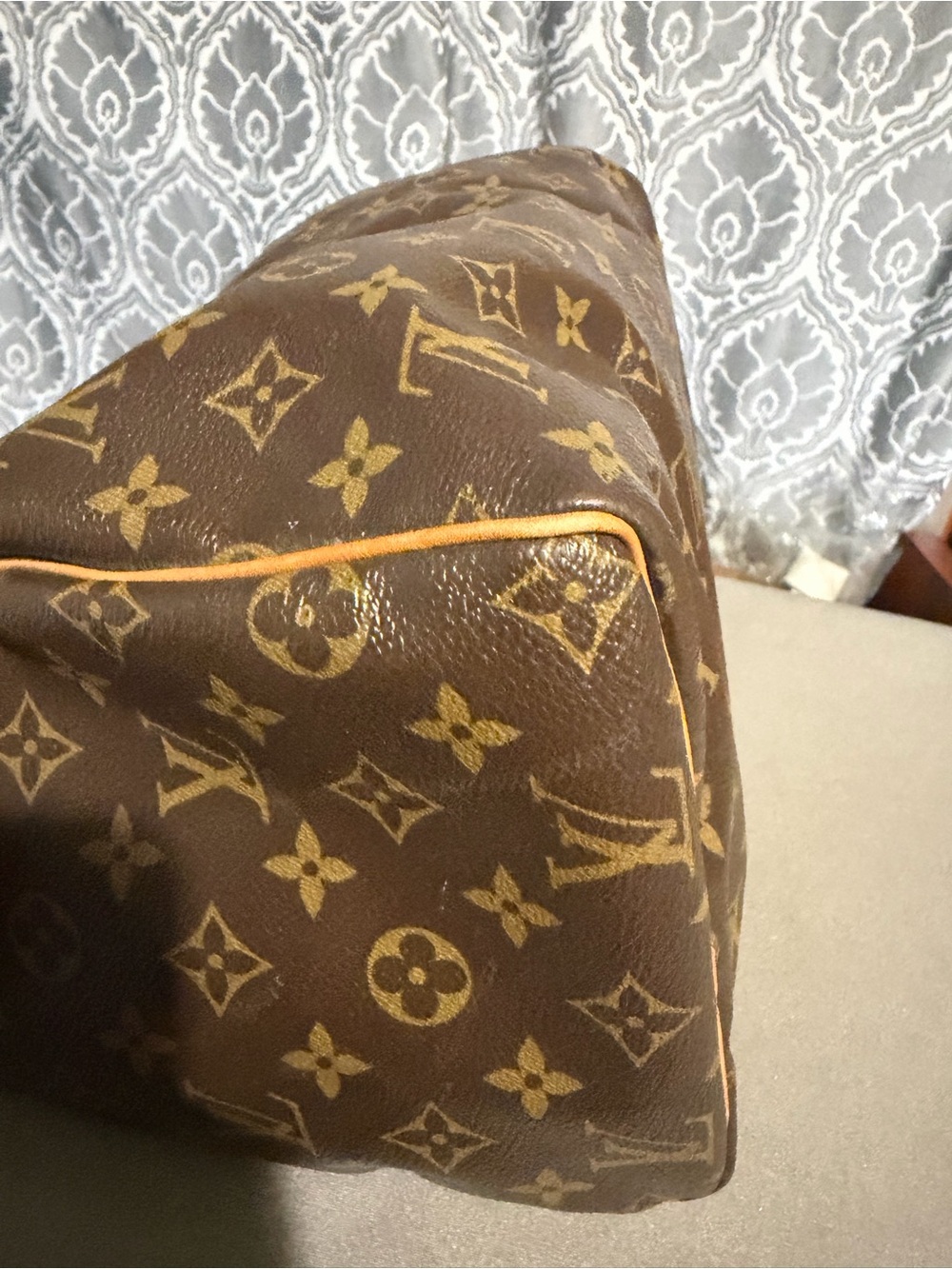 Louis Vuitton Brown Monogram Speedy with Pink V Graphic - Picture 11 of 16